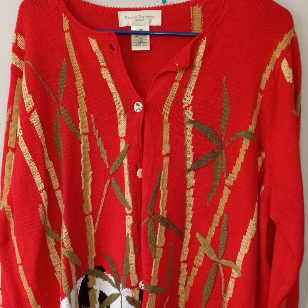Susan Bristol Sweater..1x..Panda